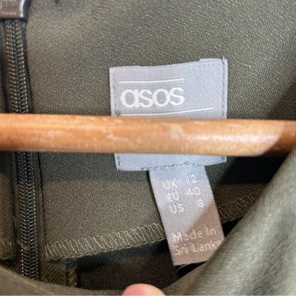 ASOS split cap sleeve midi pencil dress with buckle - Picture 7 of 11